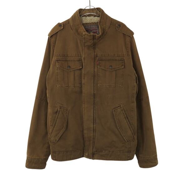Levi's Men's Brown Sherpa Lined Trucker Jacket Utility Jacket Large - Picture 2 of 7